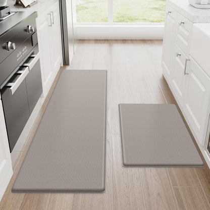 StepRite Cushioned Anti-Fatigue Kitchen Mat Set (2-Piece, Black)