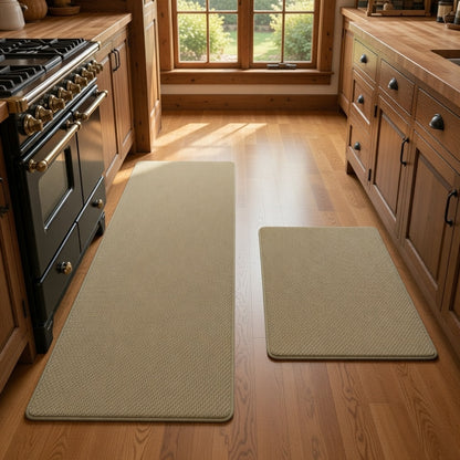 StepRite Cushioned Anti-Fatigue Kitchen Mat Set (2-Piece, Black)