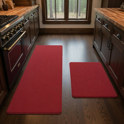 StepRite Cushioned Anti-Fatigue Kitchen Mat Set (2-Piece, Black)