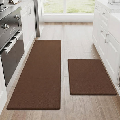 StepRite Cushioned Anti-Fatigue Kitchen Mat Set (2-Piece, Black)